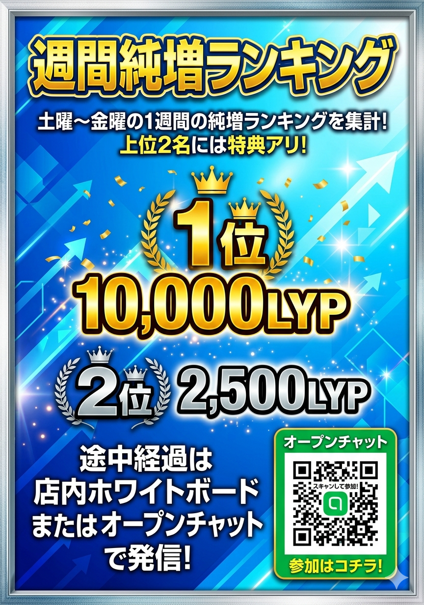 週間純増ランキング